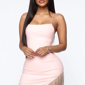 Fashion Nova Elegant Pink Spaghetti Strap Dress